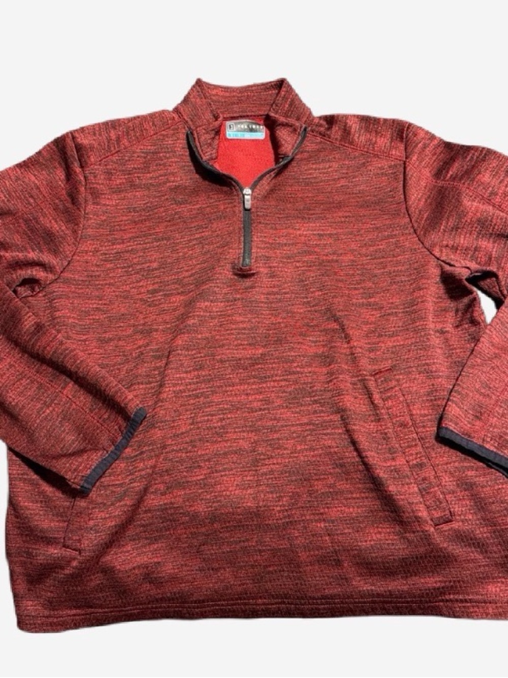 PGA Golf Men's Red Heathered Quarter-Zip Sweater
